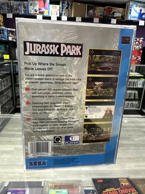 Jurassic Park (Sega CD, 1993) CIB Complete *Water Damaged Manual* Tested