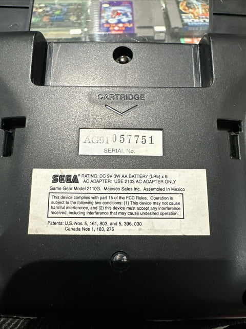 SEGA Game Gear Handheld System - Black - CIB Complete In Box - Tested!
