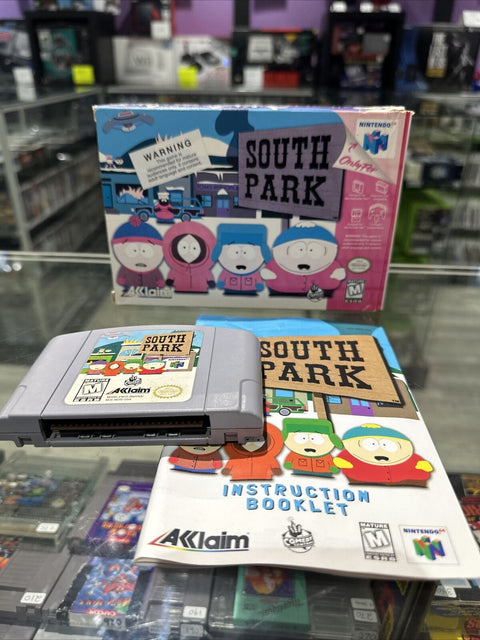 South Park (Nintendo 64, 1998) N64 CIB Complete Tested *Sun Faded Box*