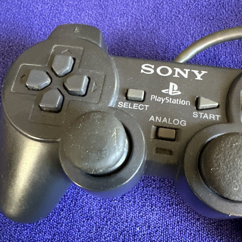 Official Sony PlayStation 1 PS1 Black Dualshock Analog Controller SCPH-1200