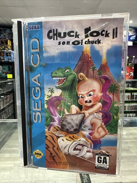 Chuck Rock II: Son of Chuck (Sega CD, 1993) CIB Complete *Water Damage Manual*