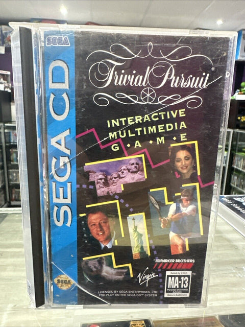 Trivial Pursuit (Sega CD, 1993) CIB Complete Tested *Case Damage*