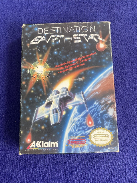 Destination Earthstar (Nintendo NES, 1990) In Box, No Manual - Tested!