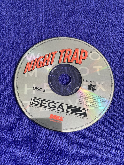 Night Trap (Sega CD, 1992) Authentic Disc 1 + 2 - Tested!