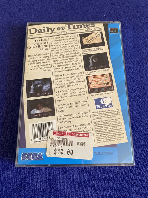 Dracula Unleashed (Sega CD, 1993) Authentic Complete - Tested!