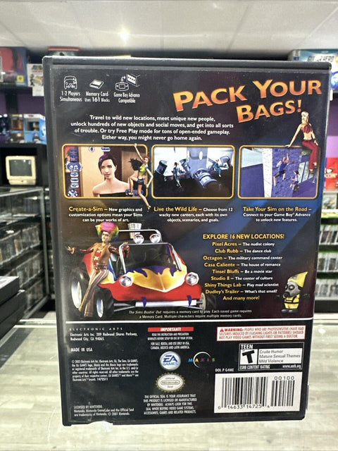 Sims Bustin' Out (Nintendo GameCube, 2003) CIB Complete Tested!