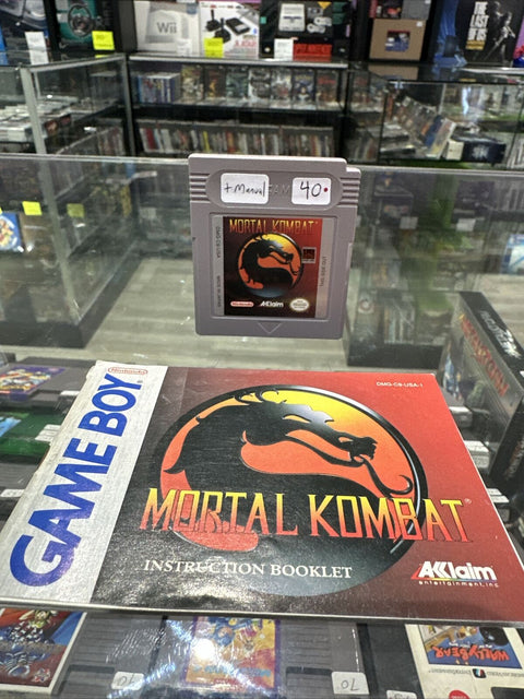 Mortal Kombat + Manual (Nintendo Game Boy, 1993) Authentic GB Tested!