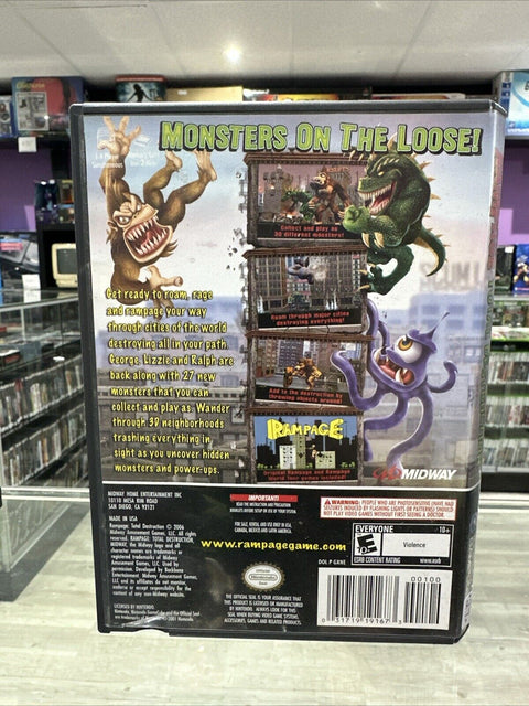 Rampage: Total Destruction (Nintendo GameCube, 2006) CIB Complete Tested!