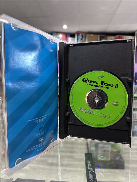 Chuck Rock II: Son of Chuck (Sega CD, 1993) CIB Complete *Water Damage Manual*