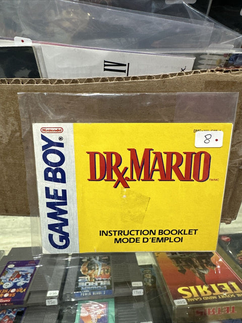 Dr. Mario Nintendo Game Boy Gameboy Manual Instruction Booklet