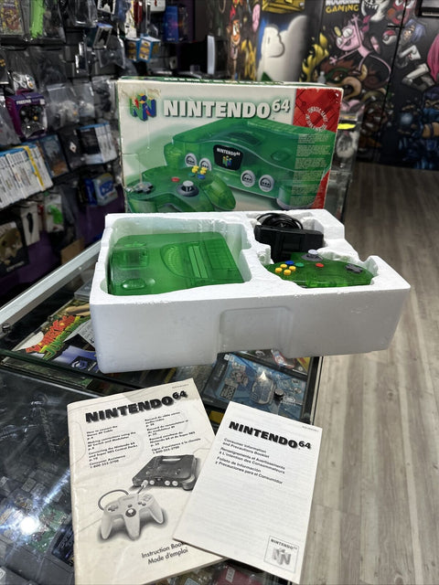 Nintendo 64 N64 Funtastic Jungle Green Edition In Box - Tested!