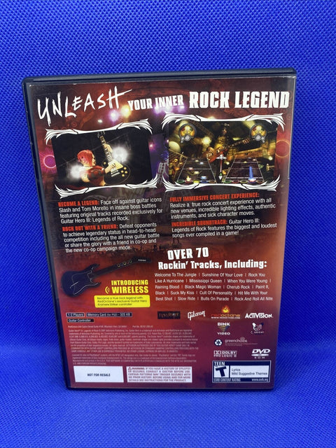 Guitar Hero III 3: Legends Of Rock (PlayStation 2, 2007) PS2 Complete Tested!