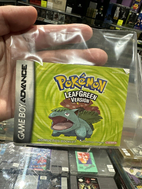 *Manual Only* Pokemon Leaf Green Version Nintendo GameBoy Advance GBA