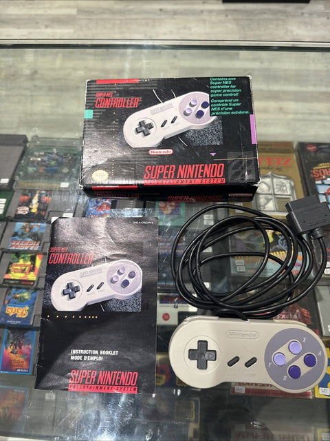 Official OEM Nintendo Super NES SNES Controller CIB w/ Manual - Tested!