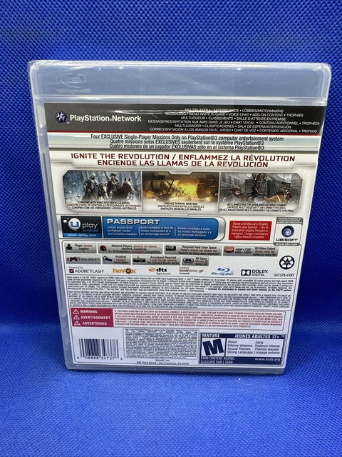 NEW! Assassin's Creed III Black Label (Sony PlayStation 3) PS3 Factory Sealed!
