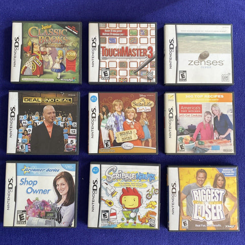 Nintendo DS Game Lot Of 9 Games - Tested!