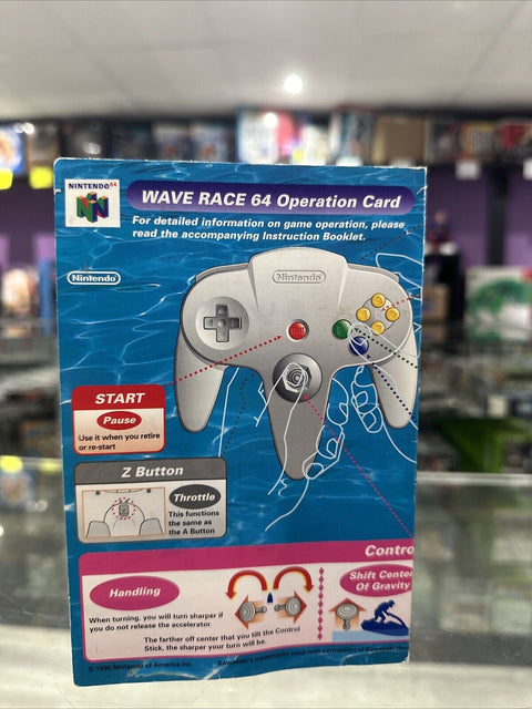 Wave Race 64  N64 Operation Card Nintendo 64 insert ONLY