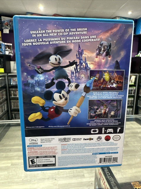Disney Epic Mickey 2: The Power of Two (NINTENDO Wii U, 2012) CIB Complete