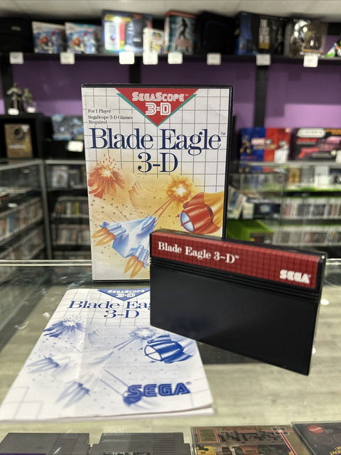 Blade Eagle 3-D (Sega Master System, 1988) SMS CIB Complete - Tested!