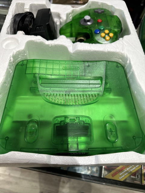 Nintendo 64 N64 Funtastic Jungle Green Edition In Box - Tested!